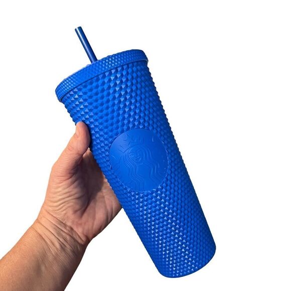 Starbucks 2021 China Matte Blue Studded Venti 24 oz Tumber NEW - Picture 1 of 6
